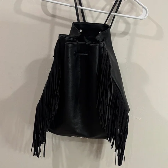 Victoria's Secret Black Fringe Backpack - Picture 1 of 6